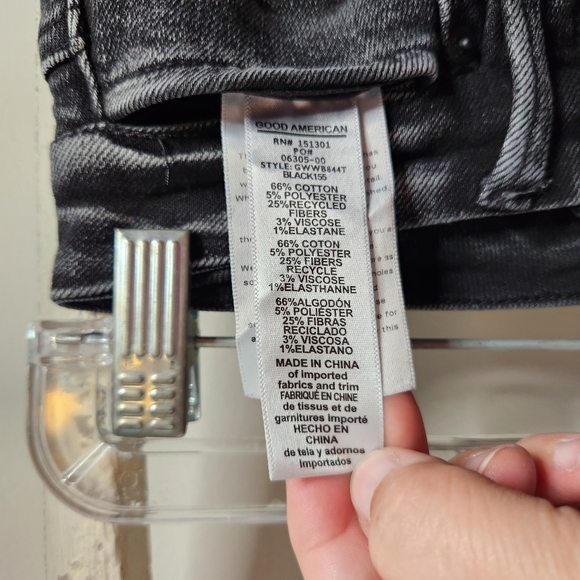 Good American Jeans womens 2/26 Black Good Waist Slit waistband skinny jeans - Picture 7 of 10